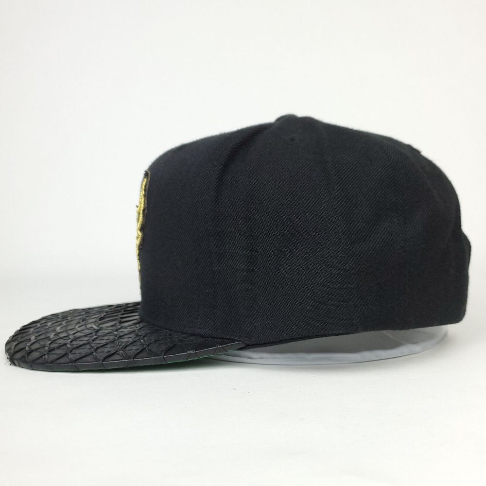 Chicago Bulls Mitchell & Ness NBA Snapback Hat Cap Fish Carp Skin Bill Black NWT - Picture 6 of 9